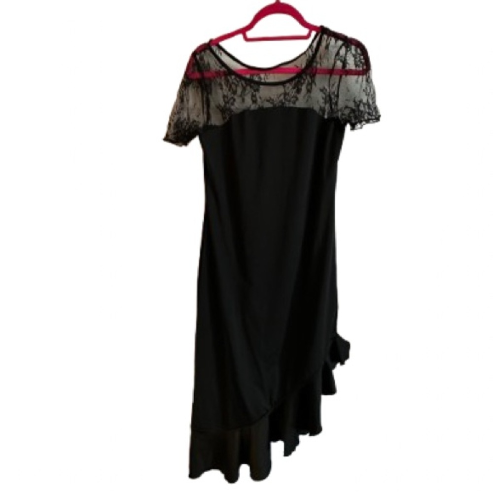 SHEIN Black Asymmetrical Lace Dress Size Large